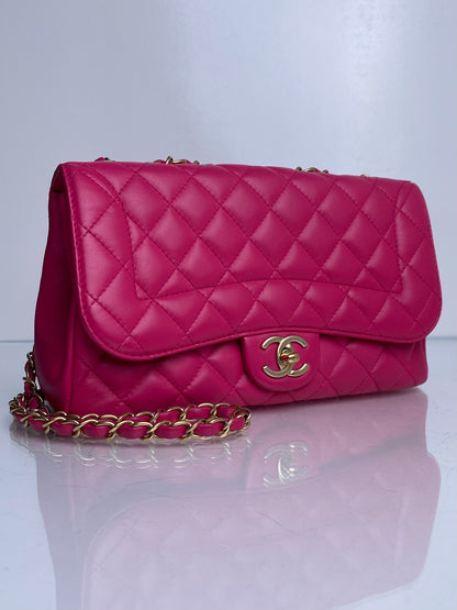 Chanel Pink Lambskin Quilted Mademoiselle Chic Medium Flap Bag GHW #21