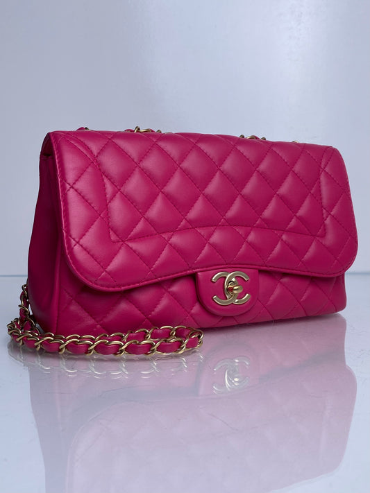 Chanel Pink Lambskin Quilted Mademoiselle Chic Medium Flap Bag GHW #21