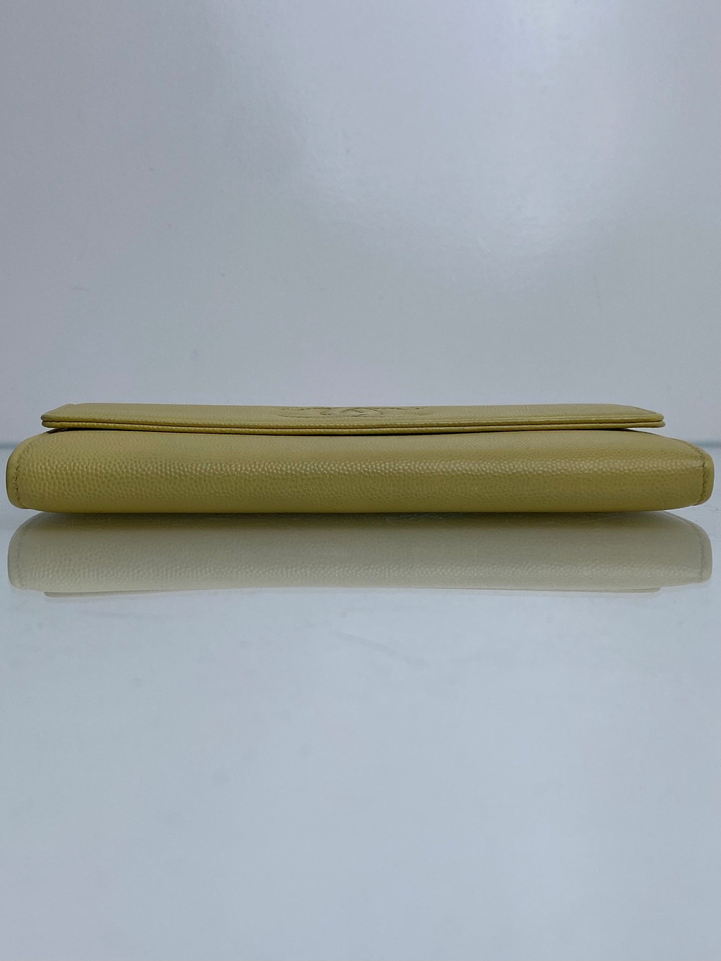 Chanel Vintage Timeless CC Yellow Cavair Wallet GHW #02