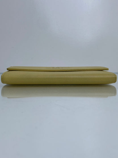 Chanel Vintage Timeless CC Yellow Cavair Wallet GHW #02