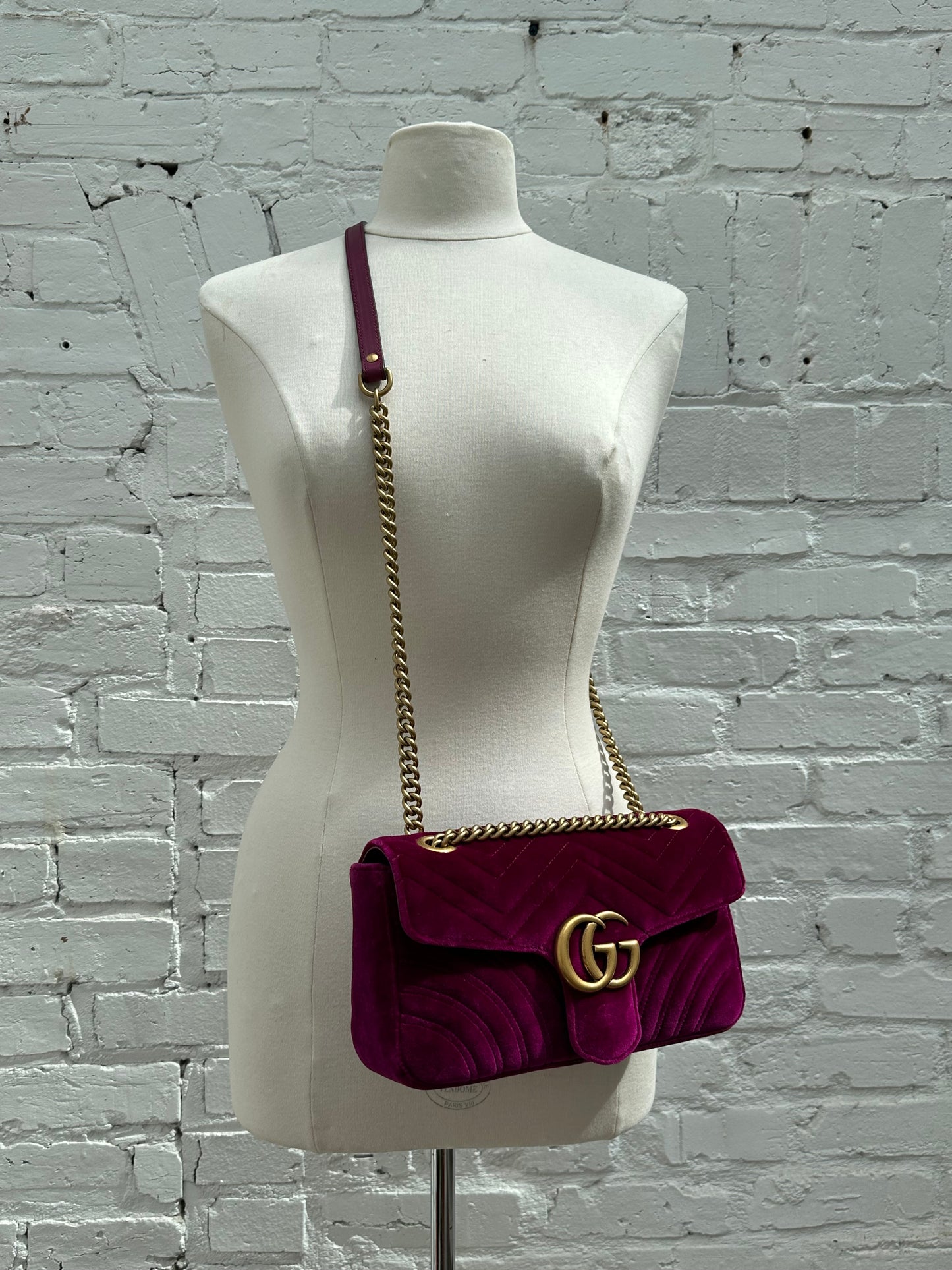 Gucci Purple Velvet Marmont Bag GHW