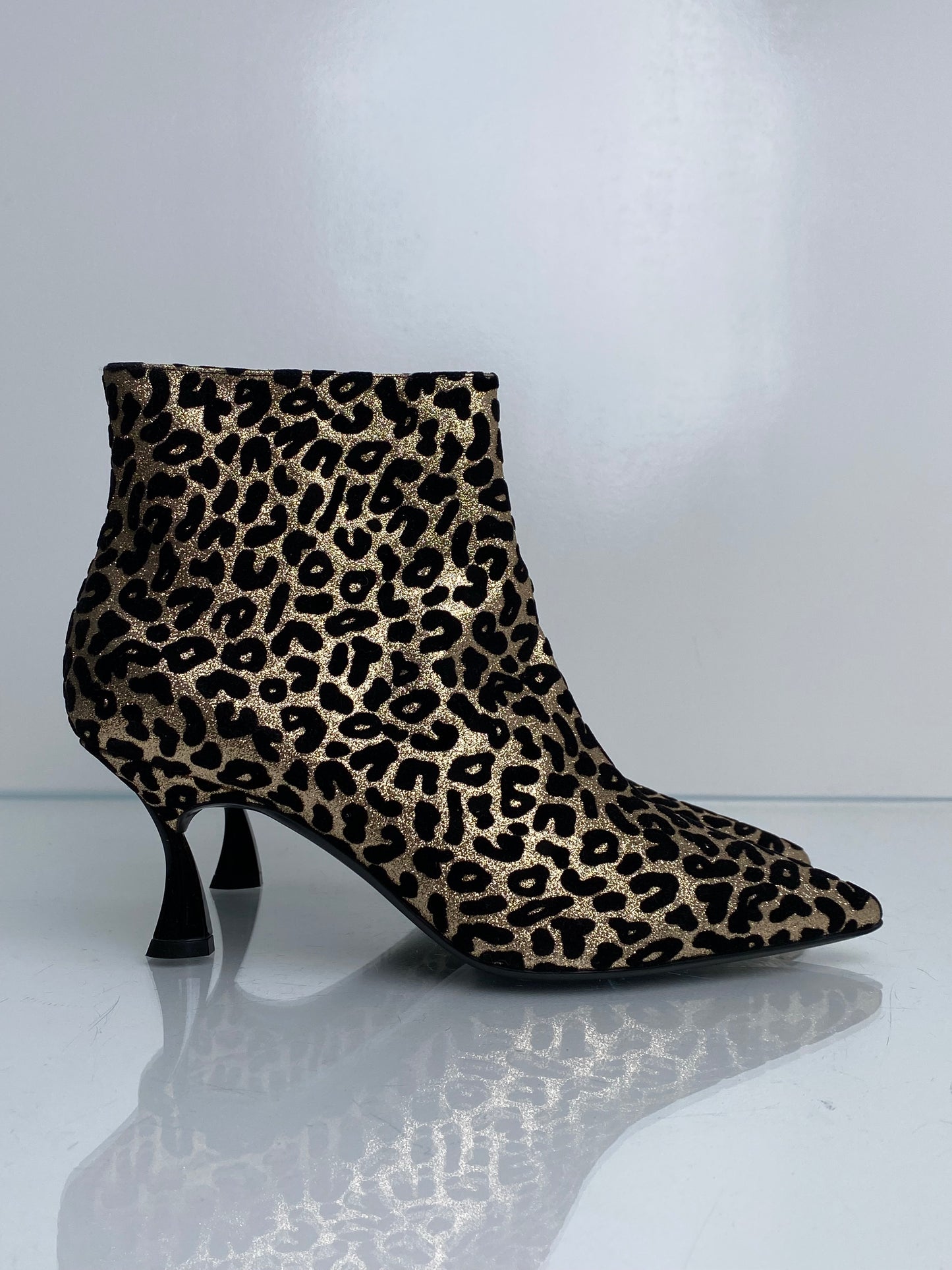 Casadei Leopard Shimmer Booties, 40