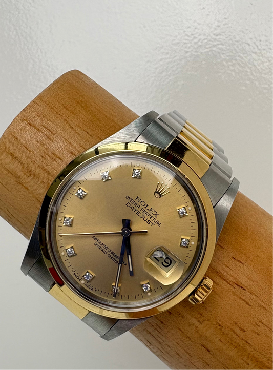 Rolex Two-Toned Datejust Champagne Diamond Watch