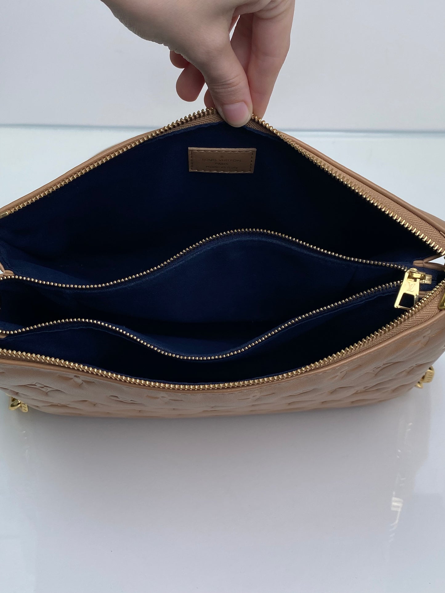 Louis Vuitton Beige Lambskin Coussin Bag PM GHW