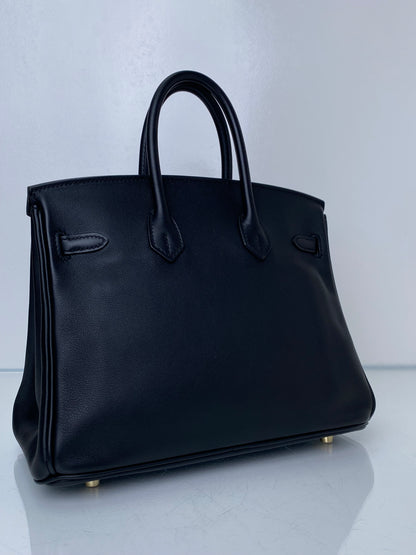 Hermes Birkin 25 Noir Swift #X
