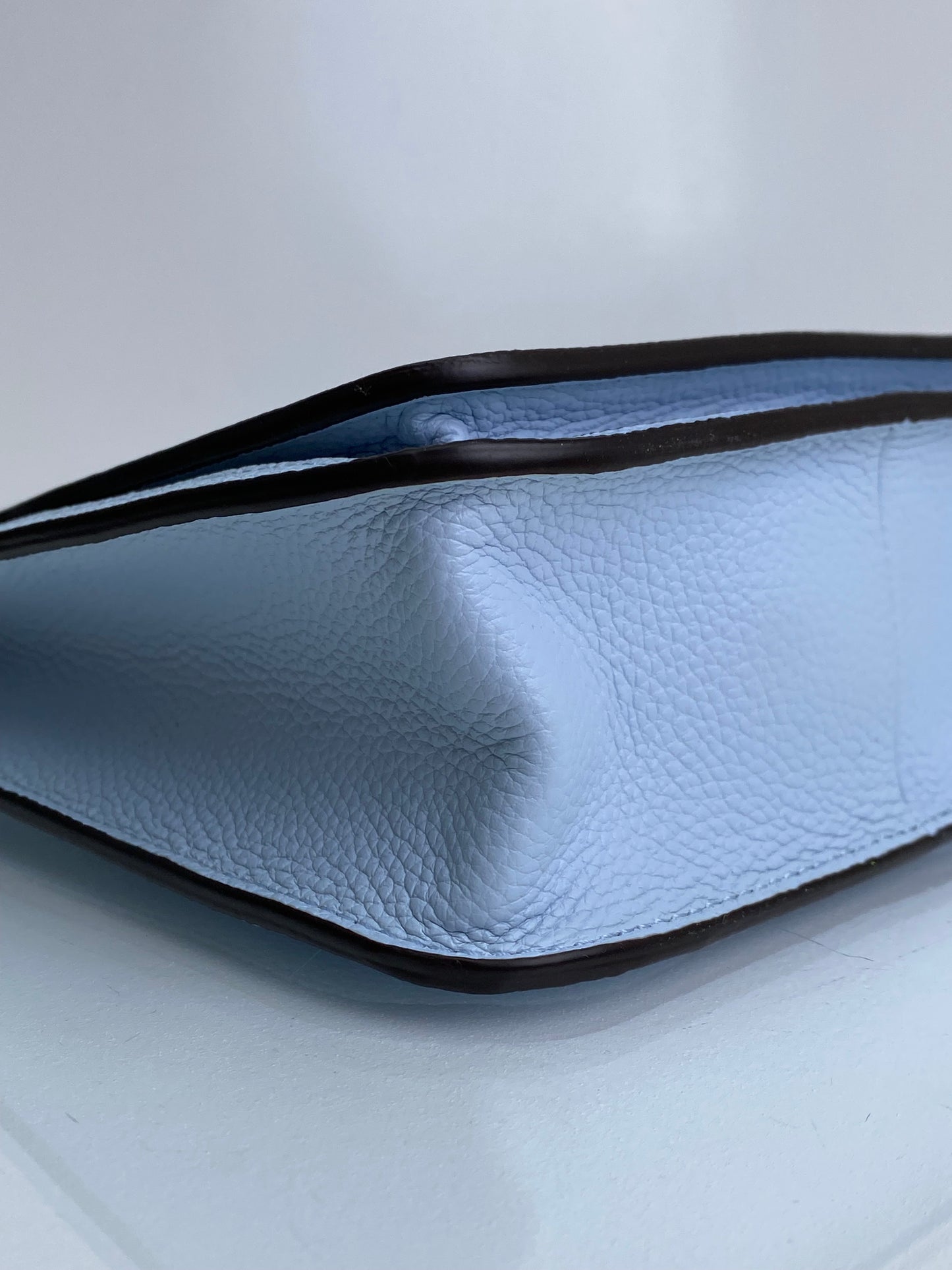MCM Light Blue Logo Embossed Crossbody Bag