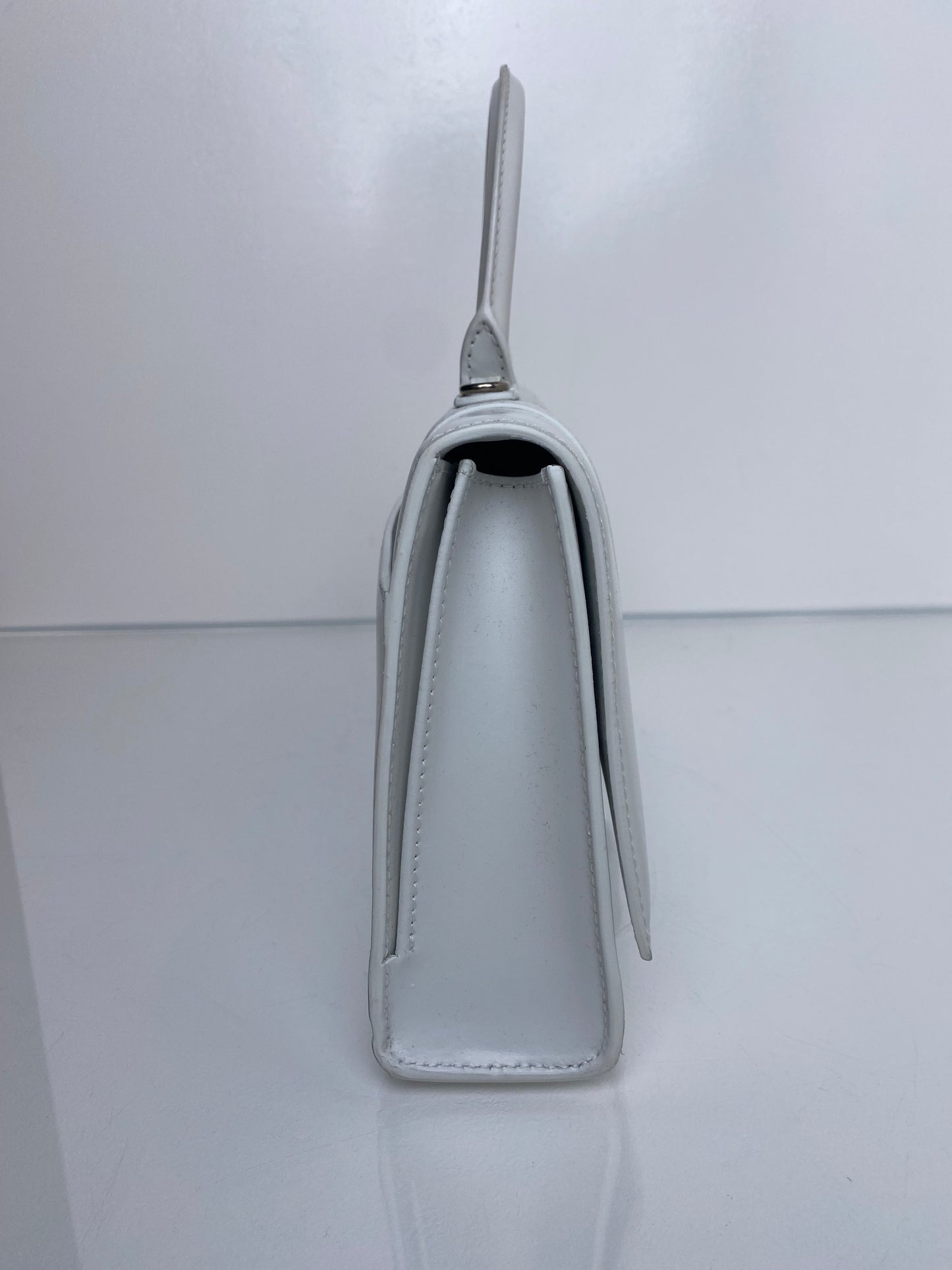 BALENCIAGA White Hourglass Stretch Bag SHW