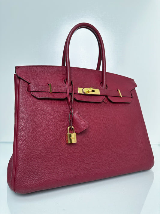 Hermes Birkin 35 Rubis Togo GHW #N