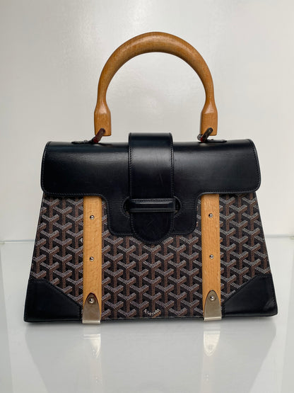 Goyard Black GM Goyardine Saigon Top Handle Tote Bag SHW