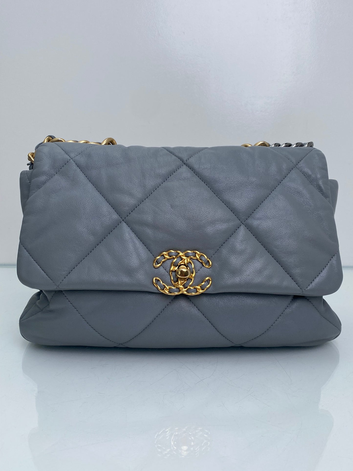Chanel 19 Large Grey Calfskin TTHW