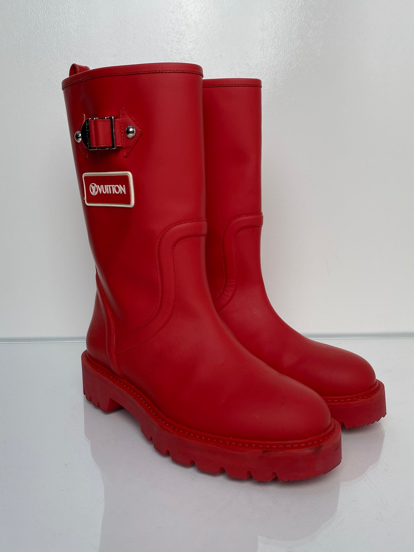Louis Vuitton Red Rainboots, 39