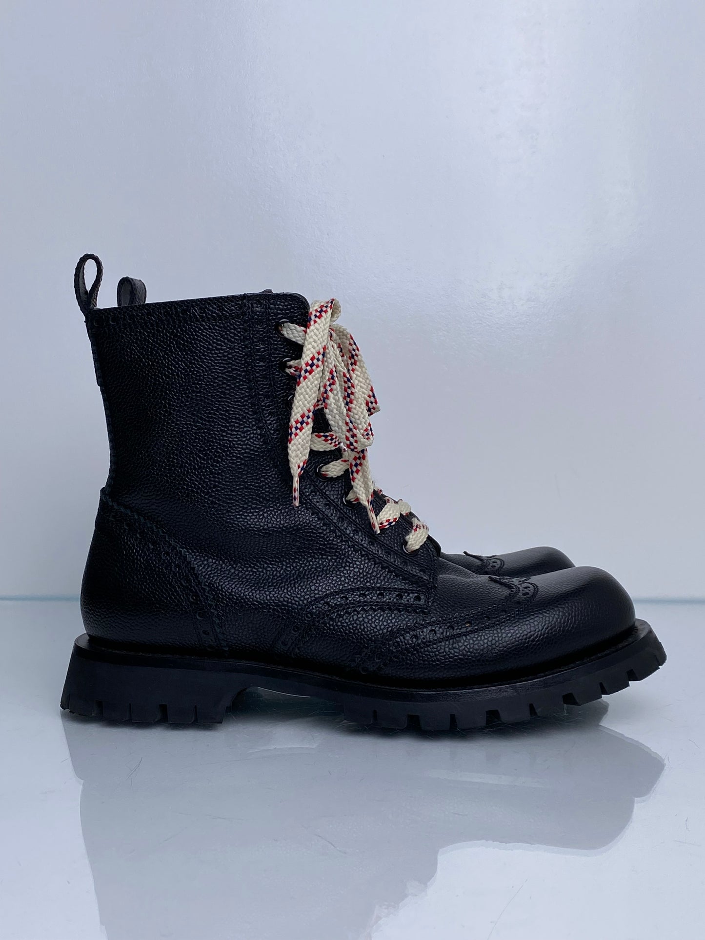Gucci Black Leather Combat Boots, 8.5M