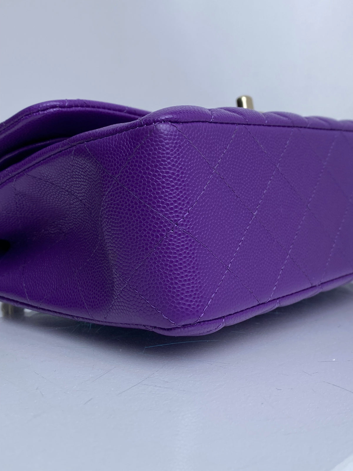 Chanel Purple Caviar Small Double Flap Bag GHW