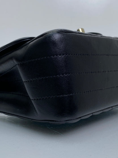 Chanel Black Chevron Lambskin Classic Mini Square Flap Bag GHW #23