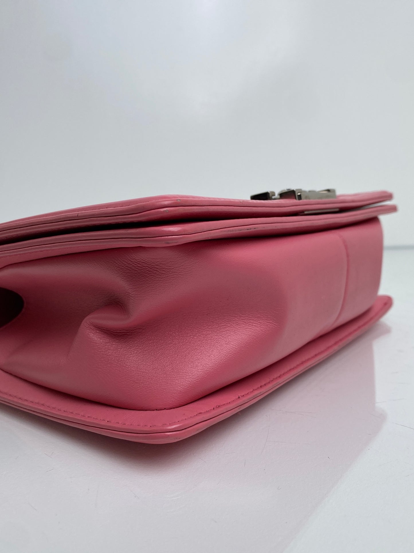 Chanel Pink Medium Chevron Boy Bag SHW #22