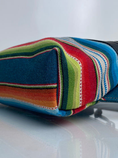 Saint Laurent Blue, Green, & Red Striped Wool Bum Bag SHW