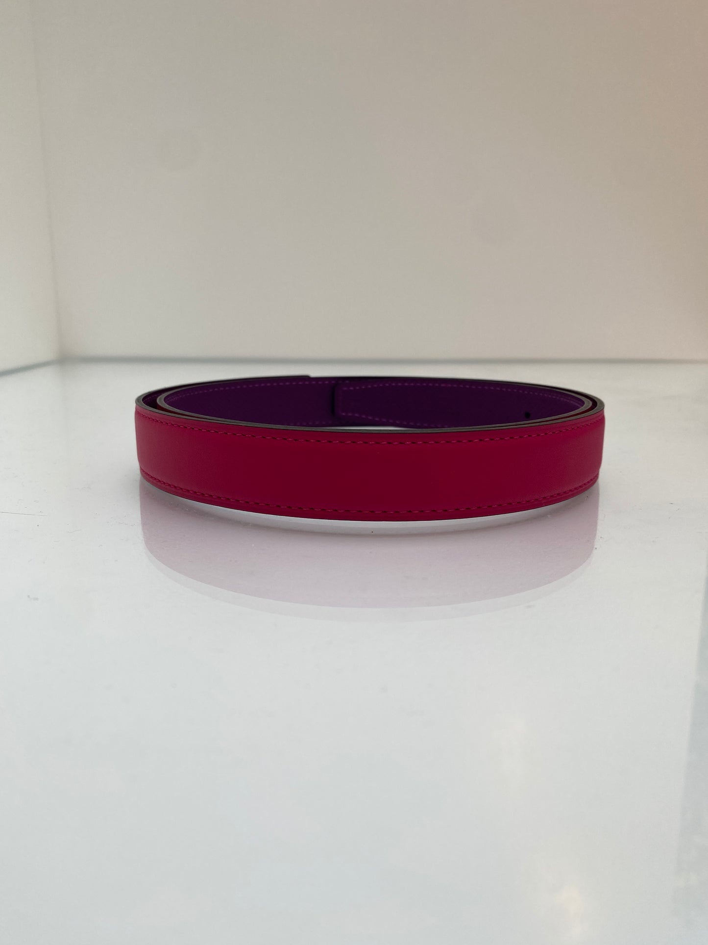 Hermes Leather Pink & Purple Reversible Belt, 80 cm