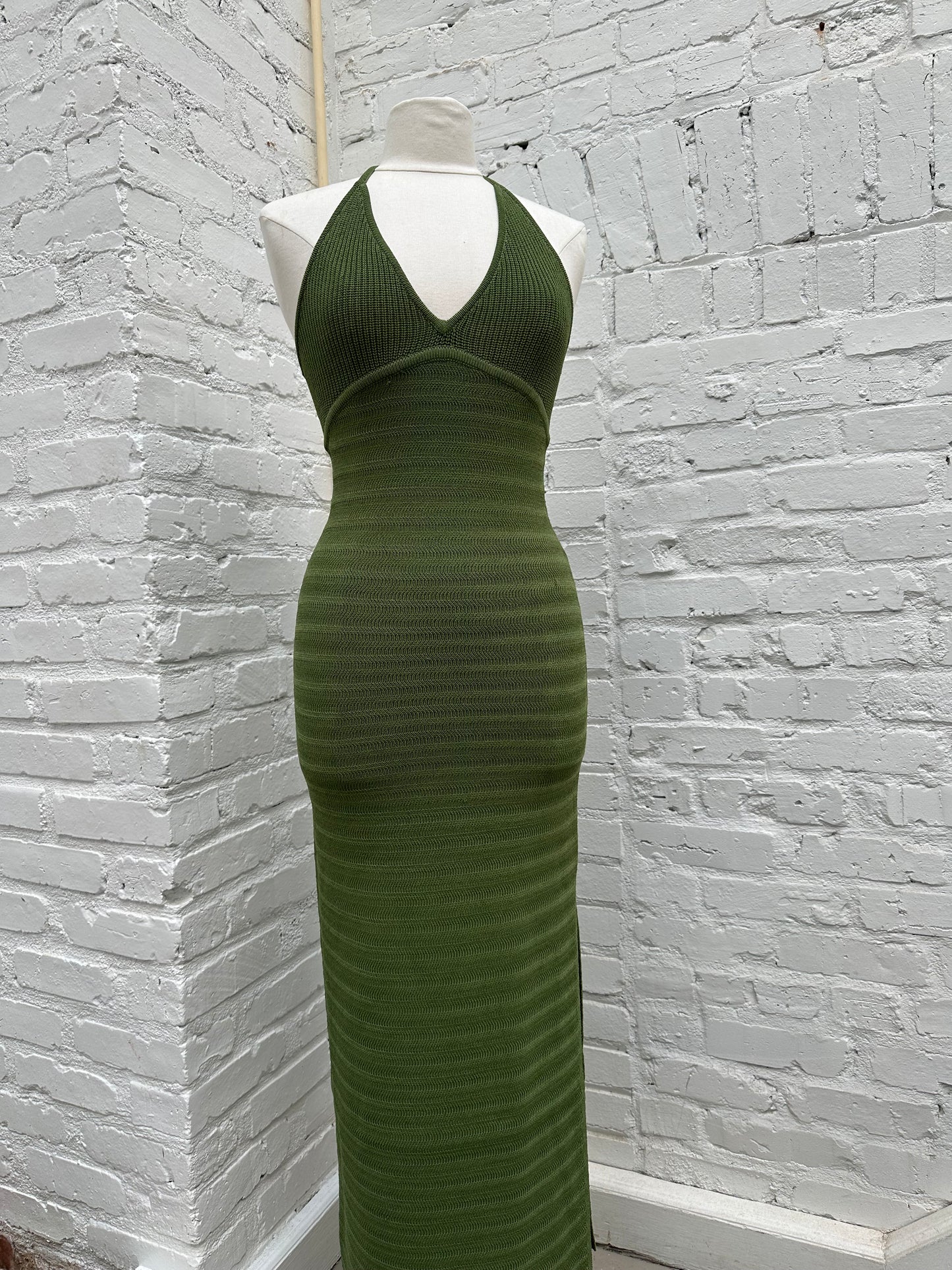 Finders Keepers Green Iggy Knit Dress, XS