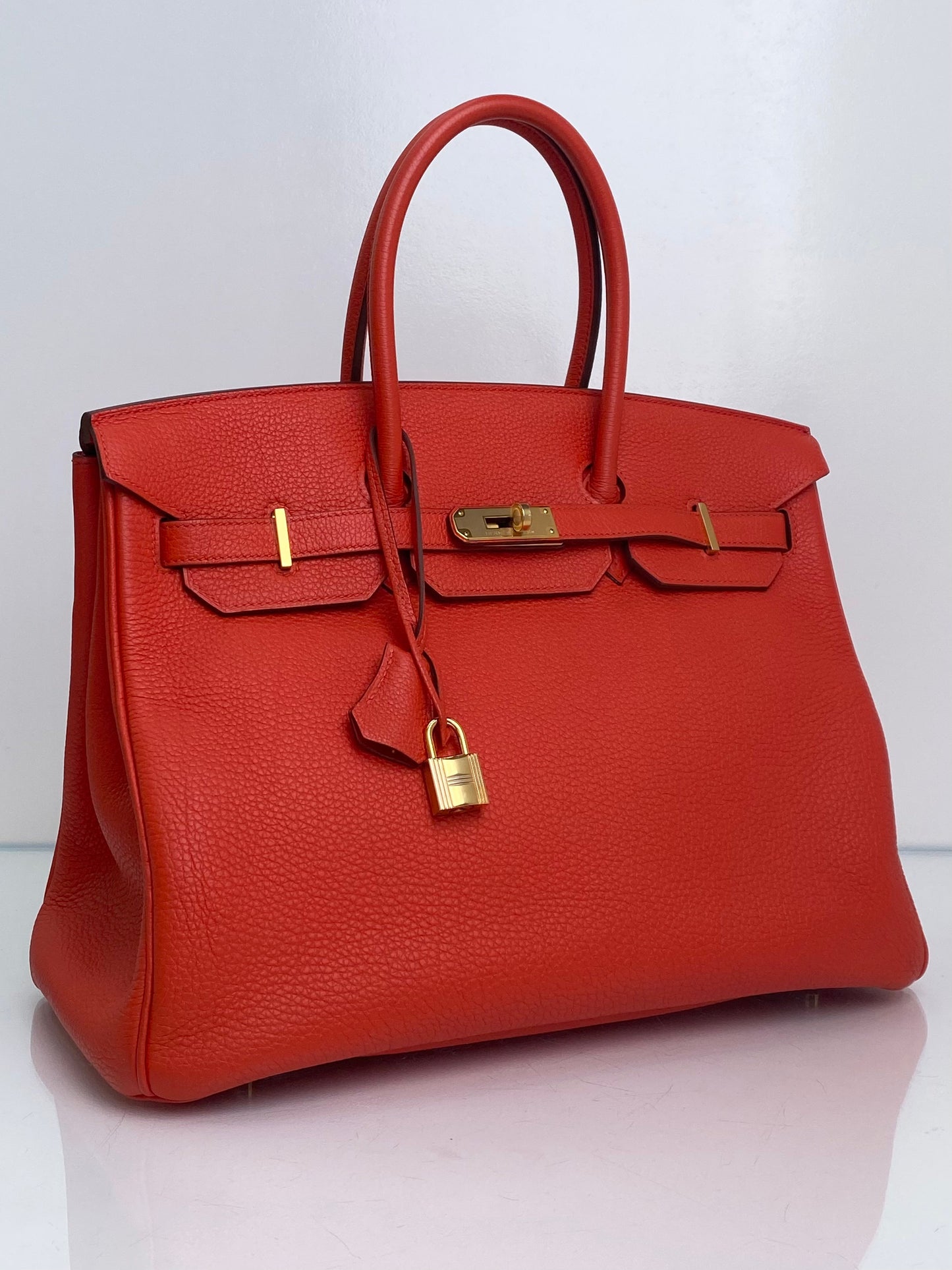 Hermes Birkin 35 Rouge Pivoine Togo GHW #X