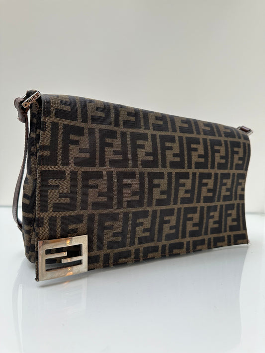 Fendi Vintage Brown Zucca Shoulder Bag