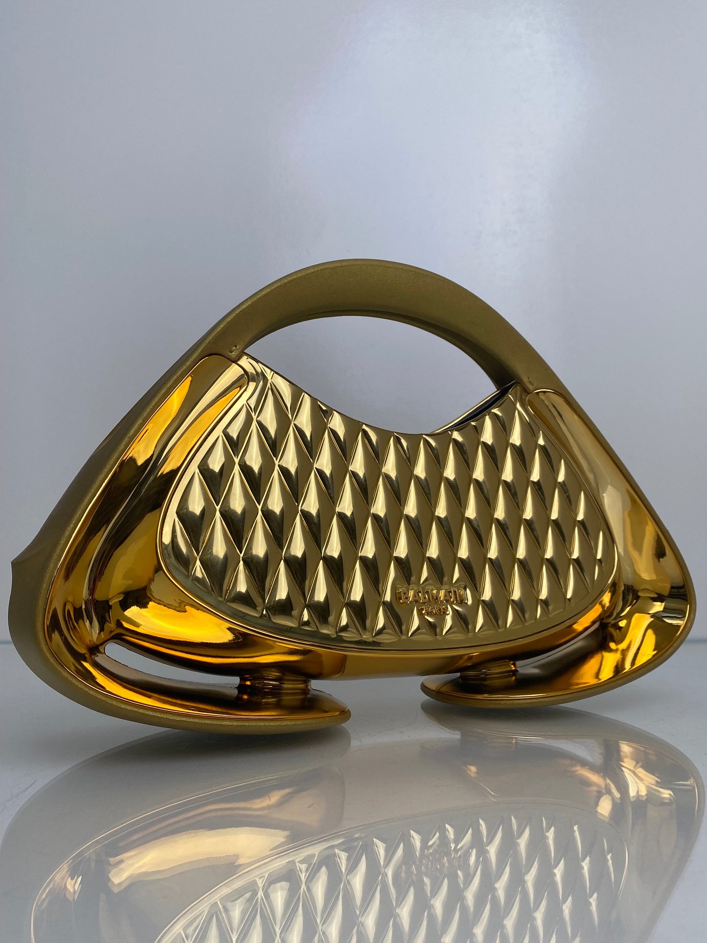 Balmain Gold Jolie Madame Quilted Top Handle Bag GHW