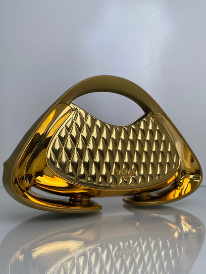 Balmain Gold Jolie Madame Quilted Top Handle Bag GHW