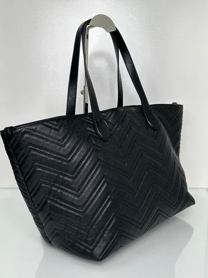 Gucci Black Leather Marmont Large Tote Bag BHW