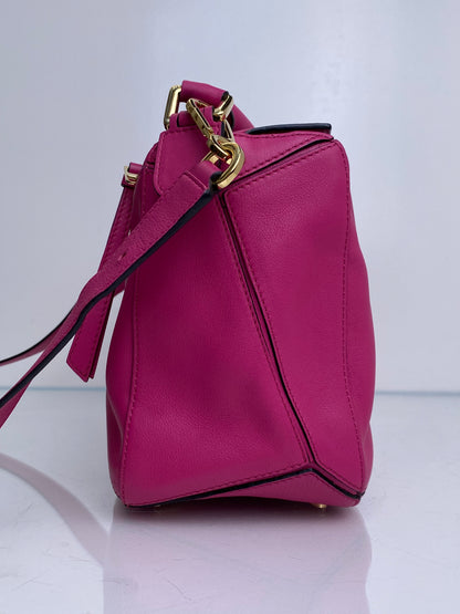 Loewe Pink Leather Puzzle Bag GHW
