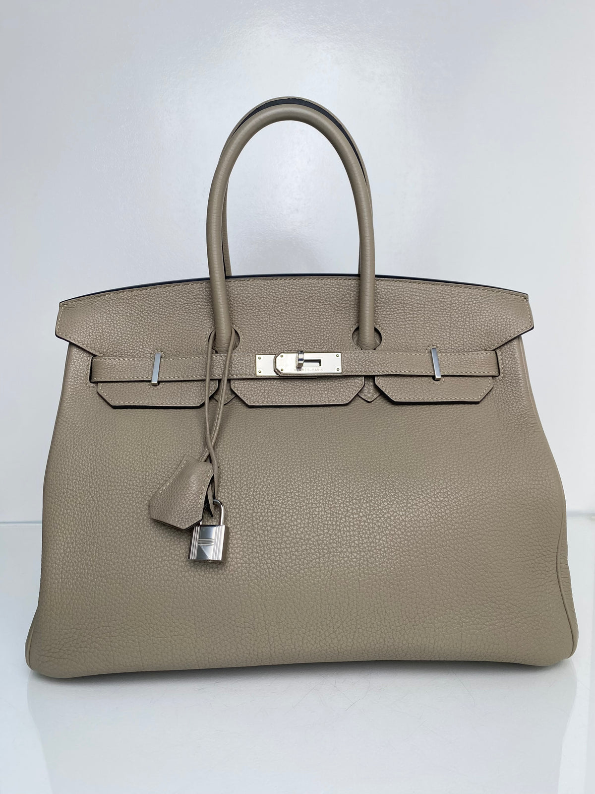 Hermes Birkin 35 Argile Clemence PHW #P