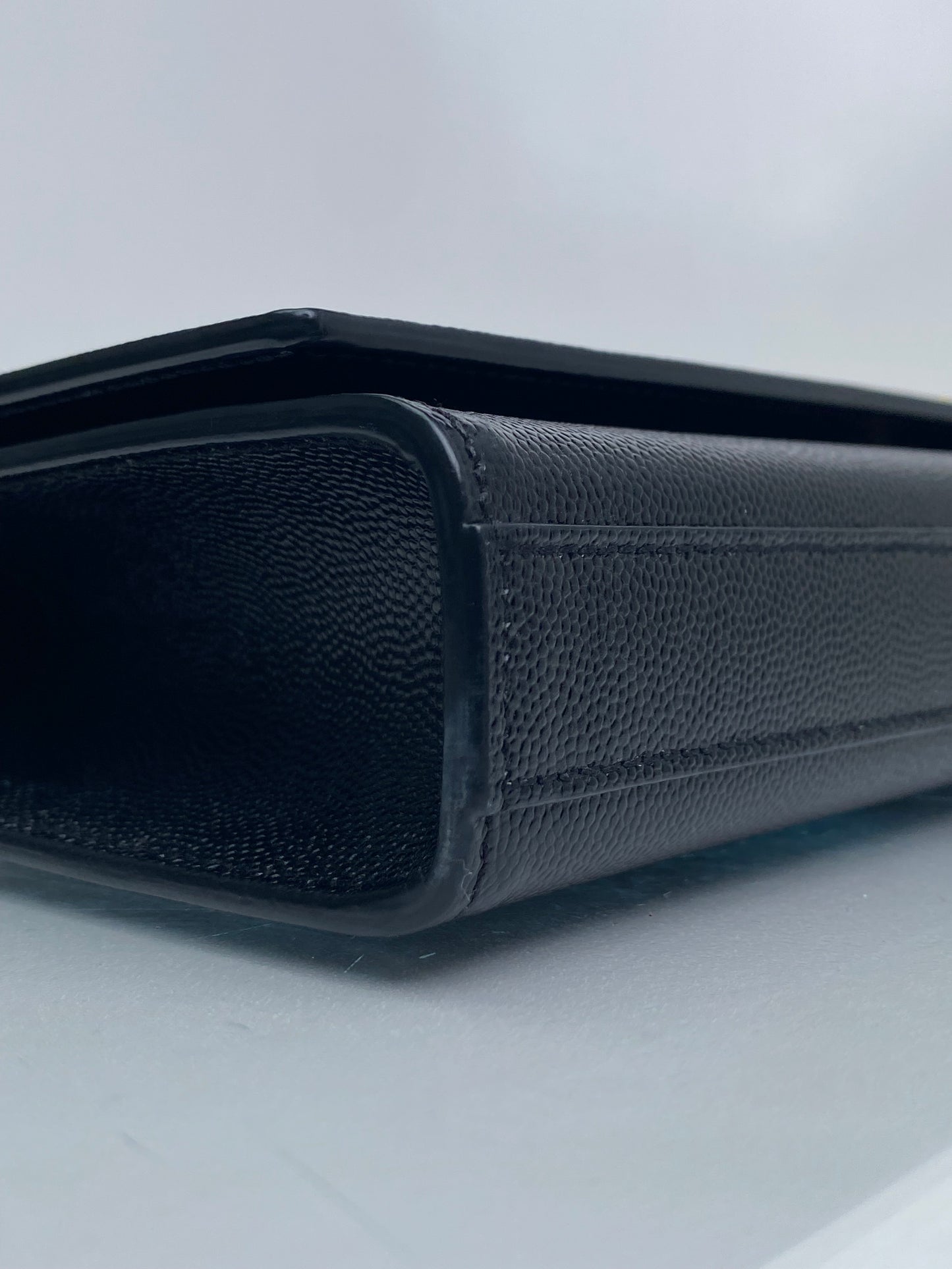 Saint Laurent Black YSL Logo Clutch GHW