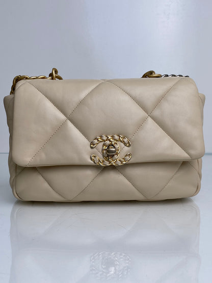 Chanel 19 Small Beige Clair Calfskin TTHW #30