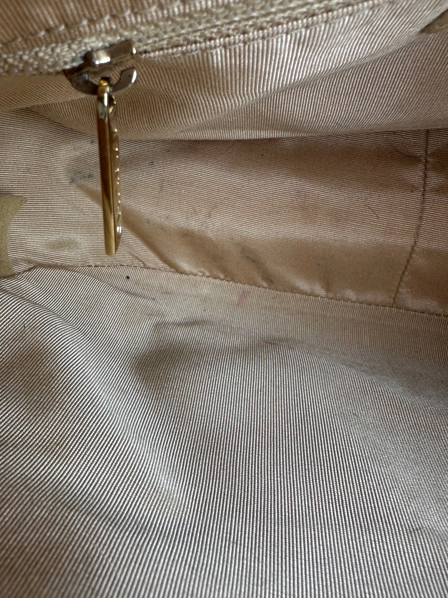 Chanel Vintage Beige Petite Calfskin Shopping Tote Bag GHW