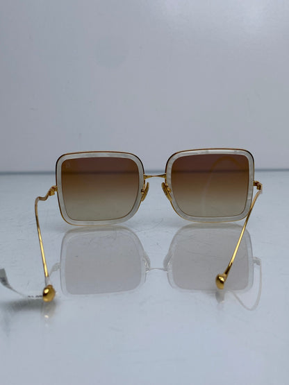 Anna Kara Karlsson White Moon Mixed-Media Square Sunglasses