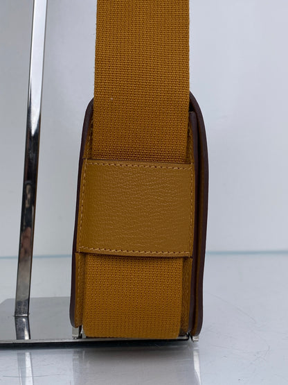 Hermes Geta Chèvre Gold Crossbody Bag PHW
