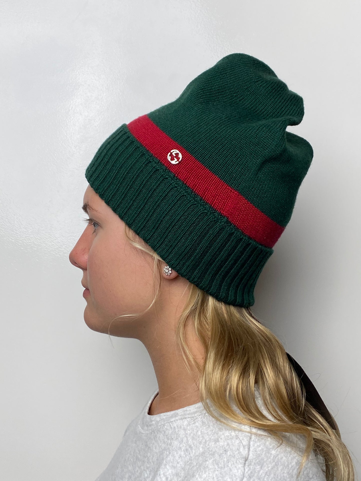 Gucci Green & Red Stripe GG Beanie