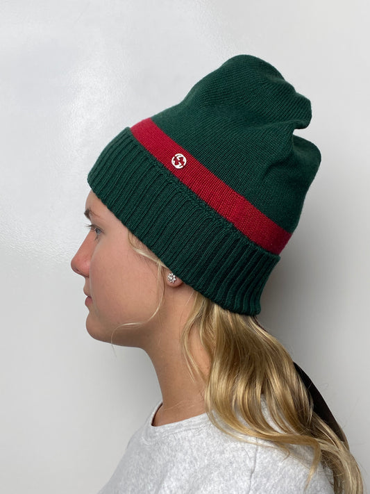 Gucci Green & Red Stripe GG Beanie