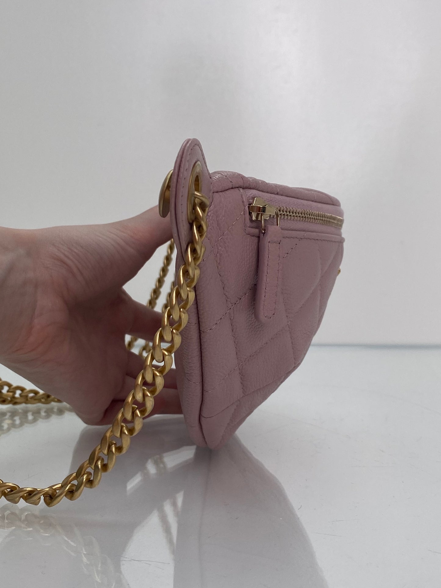 Chanel Pink Caviar Coco Crush Heart Bumbag GHW