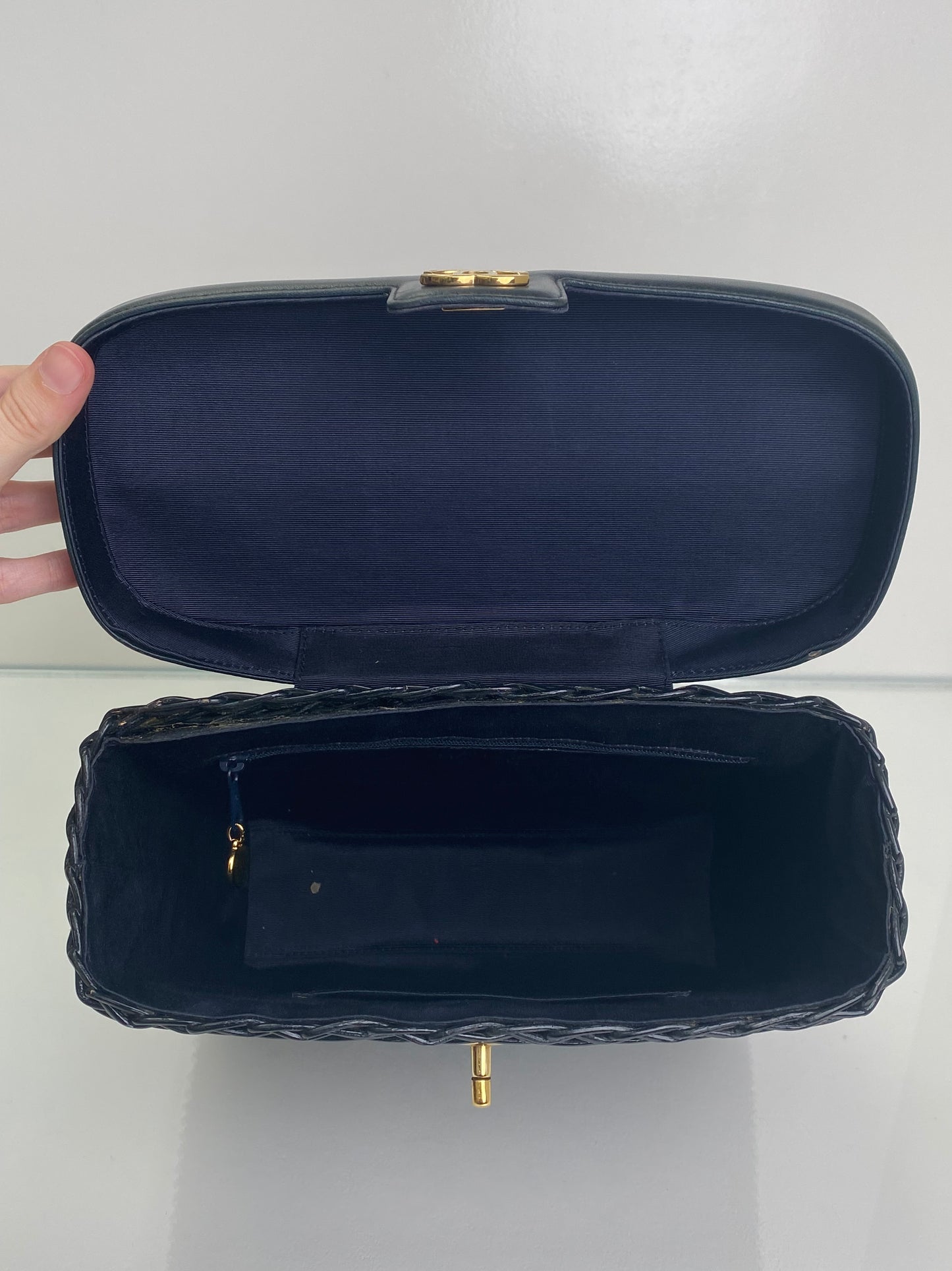 Chanel Black Wicker & Leather Basket Bag GHW