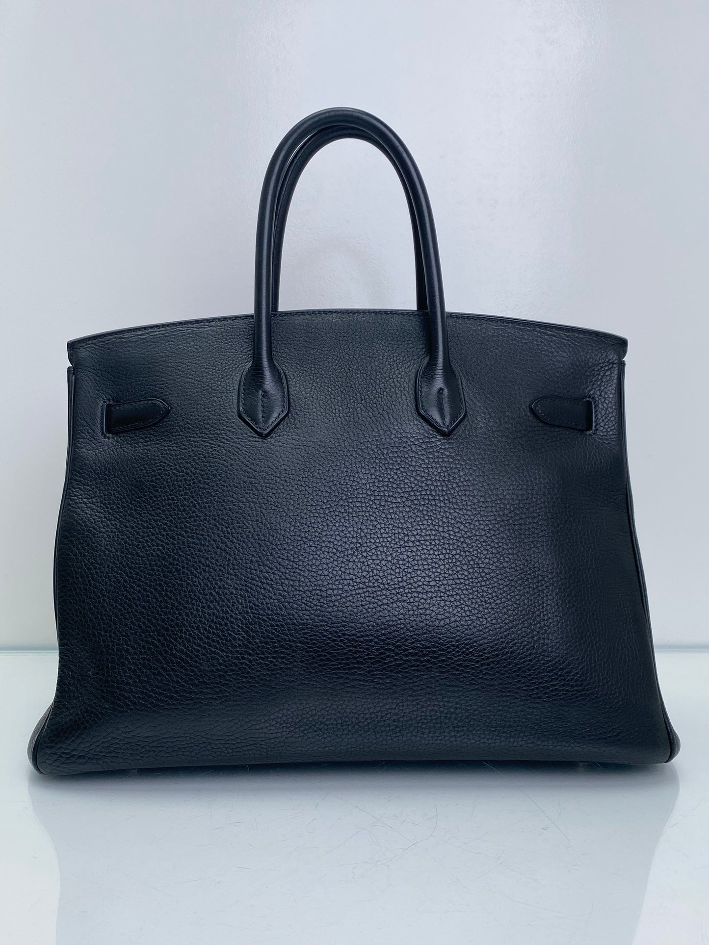 Hermes Birkin 35 Noir Clemence PHW #G