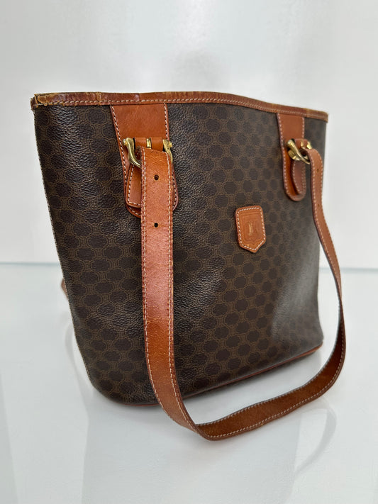 Celine Vintage Macadam Small Tote Bag GHW