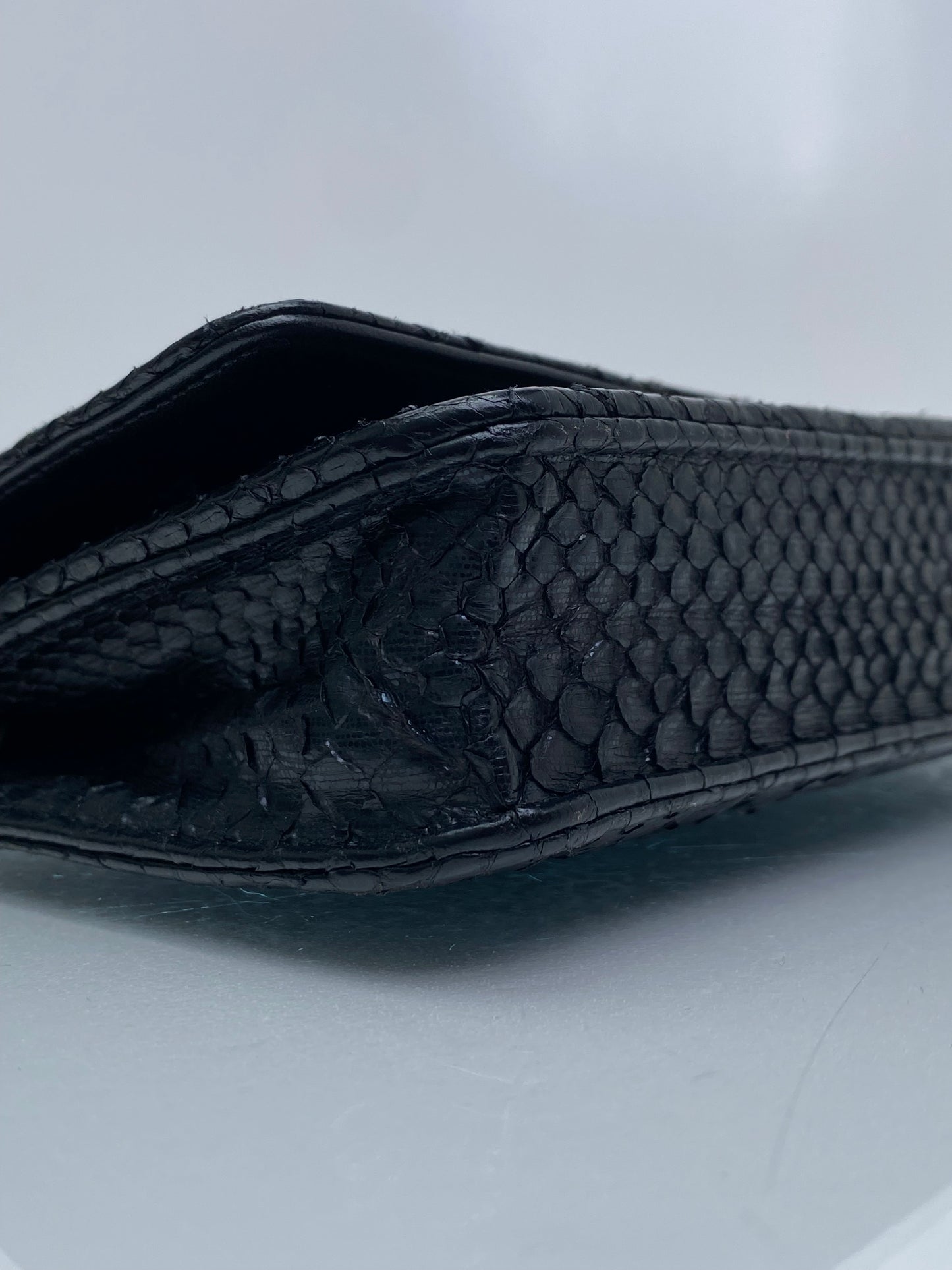 Chanel Reissue Black & Blue Python Wallet On Chain RHW