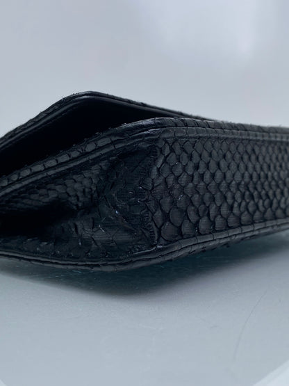 Chanel Reissue Black & Blue Python Wallet On Chain RHW