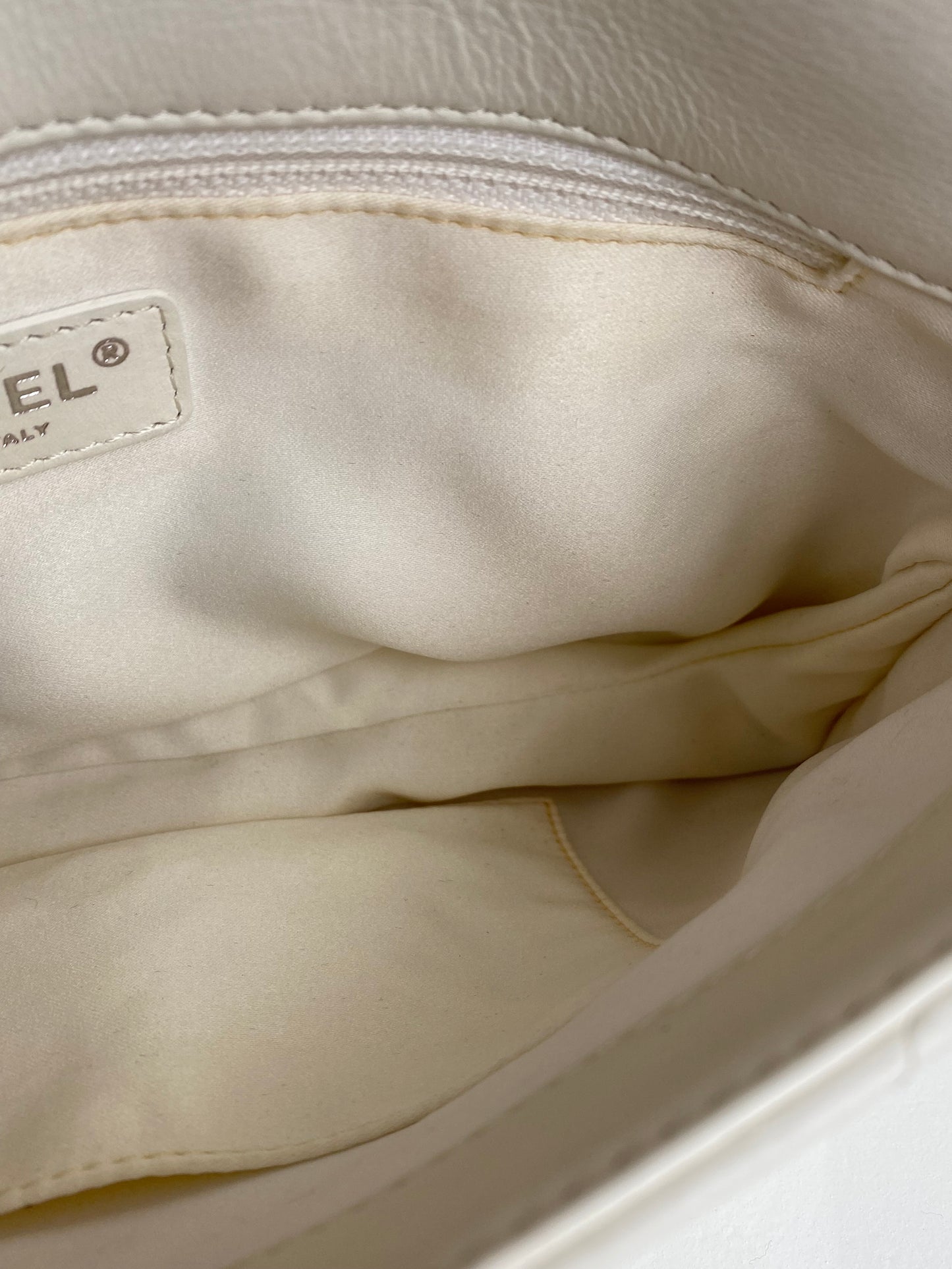 Chanel White Quilted Calfskin Triple Flap Bag SHW #19