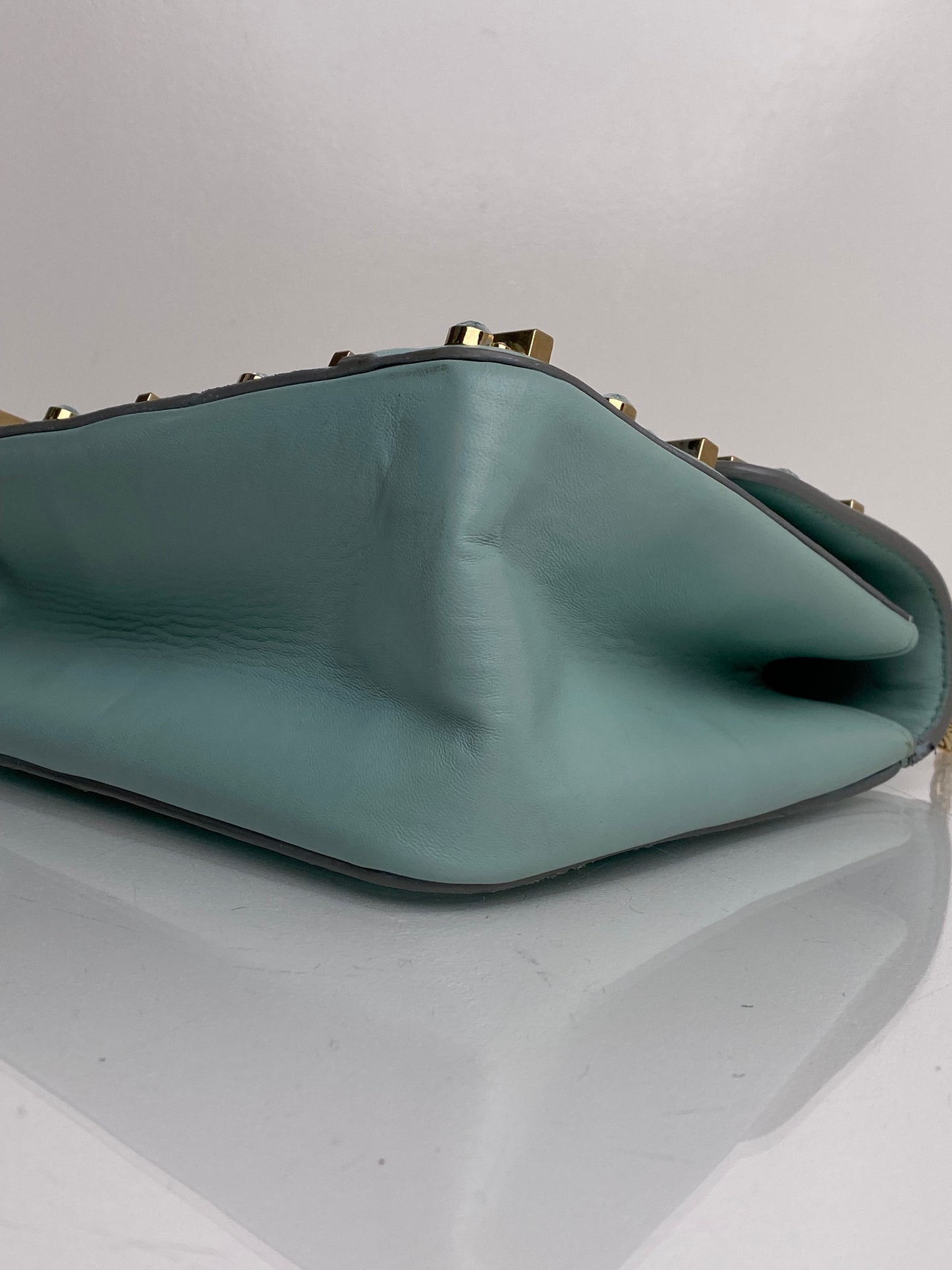 Chloe Teal Crystal Embellished Elsie Shoulder Bag