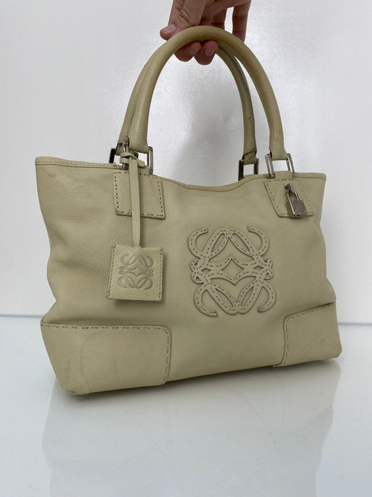 Loewe Amazona Fusta Cream Tote Bag