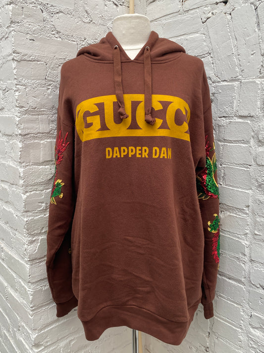 Gucci Brown, Yellow, & Multicolor Sequin 'Dapper Dan' Sweatshirt, L
