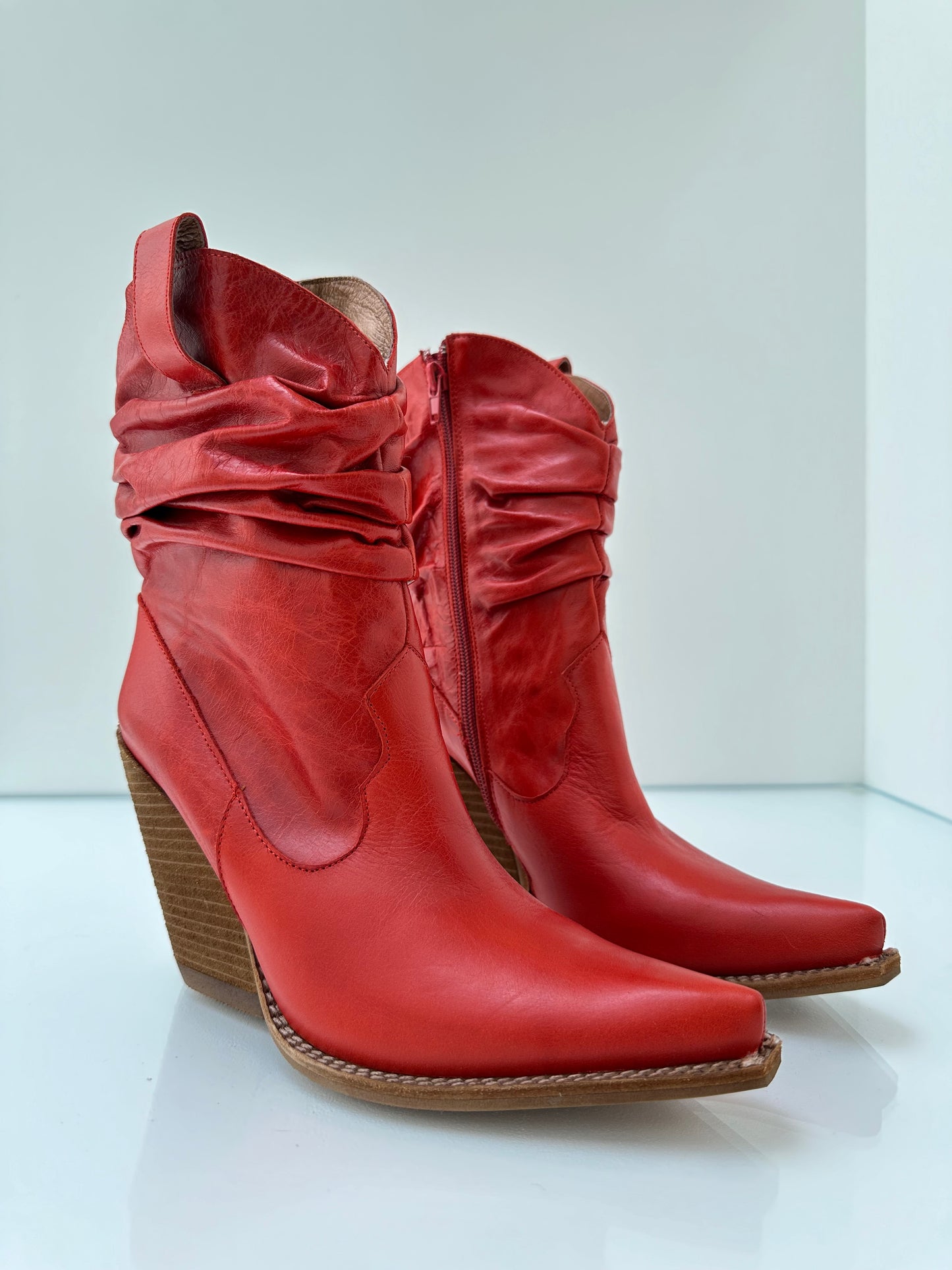 Jeffrey Campbell Red Cowboy Boots, 7