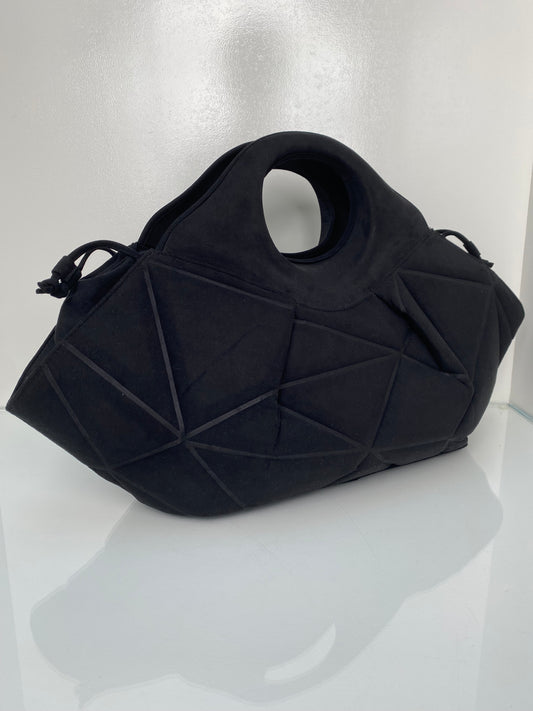 Isssey Mayake Black Cloth Geometric Tote Bag