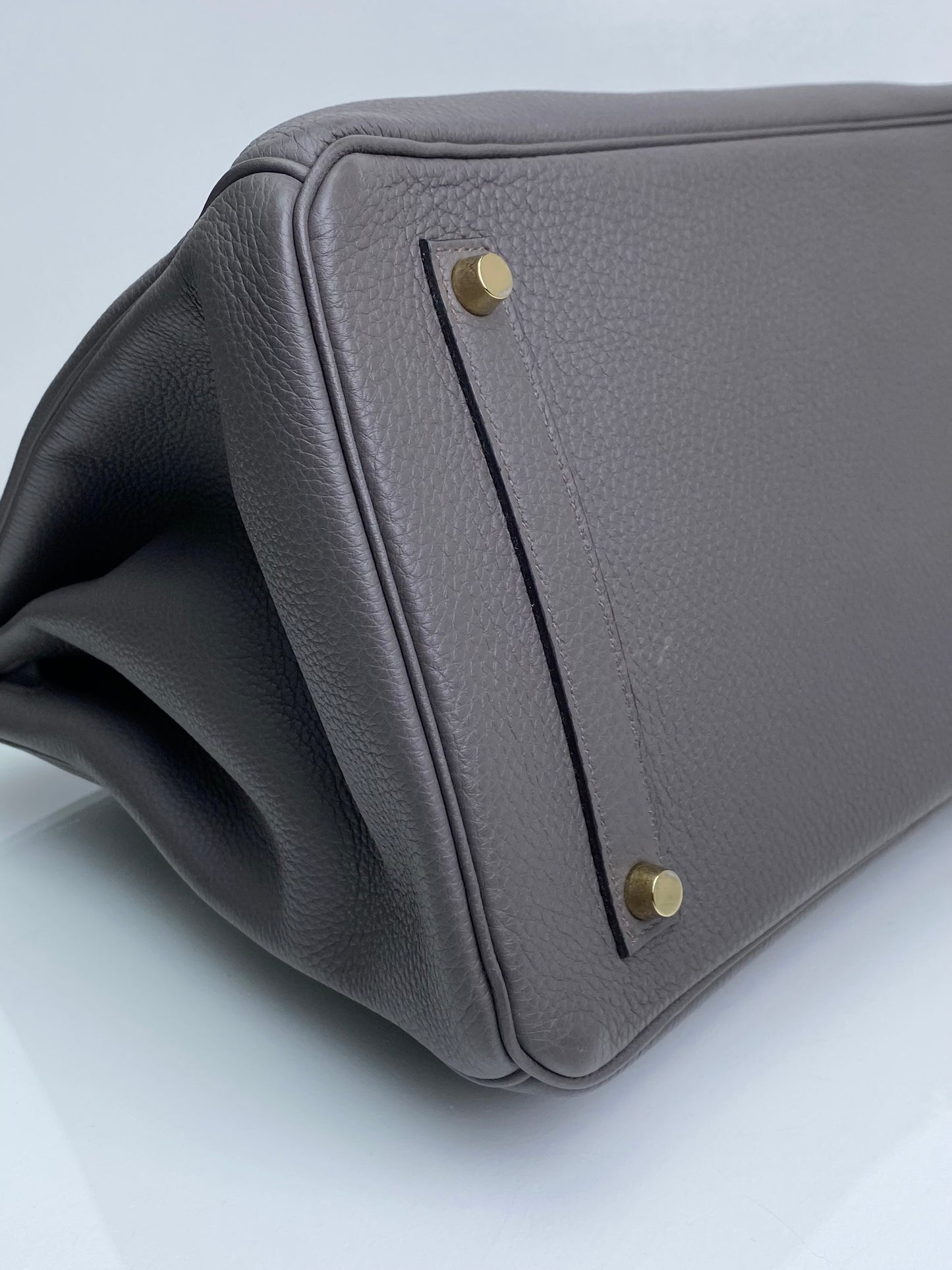 Hermes Birkin 35 Gris Etain Togo GHW #A