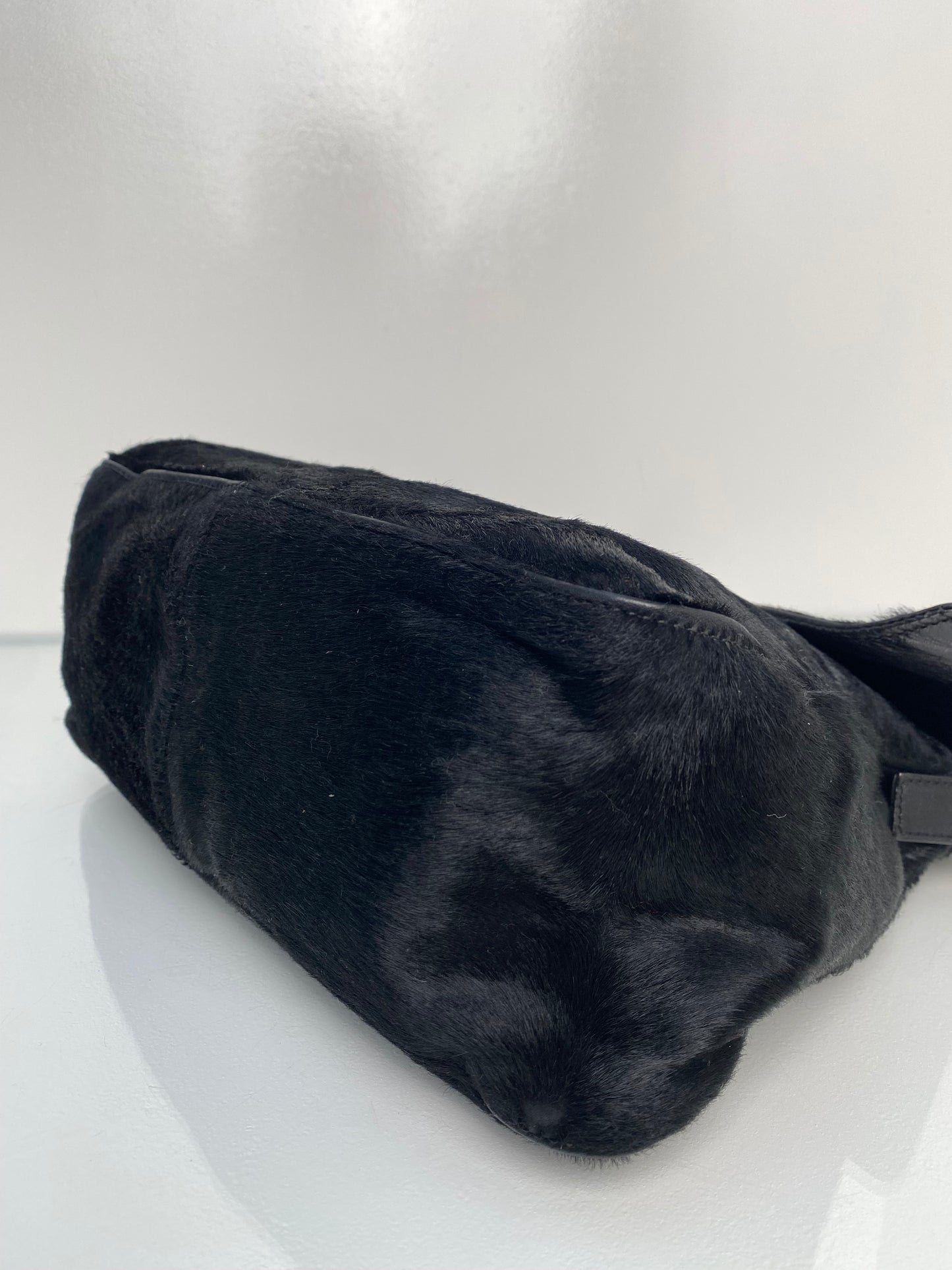 Fendi Black Pony Hair Mama Baguette GHW